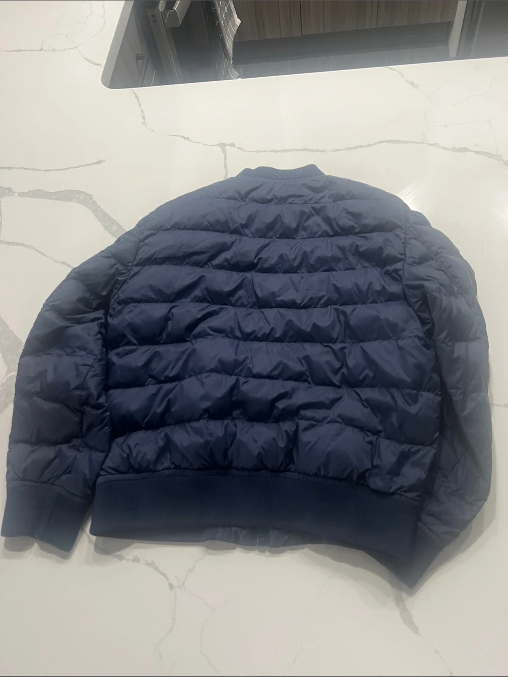 Ralph Lauren Navy Quilted Puffer Jacket with Red Logo